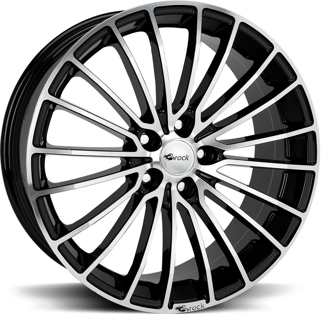 BROCK B24 BLACK FULL POLISH 7x17 4/98 ET35 CB58.1