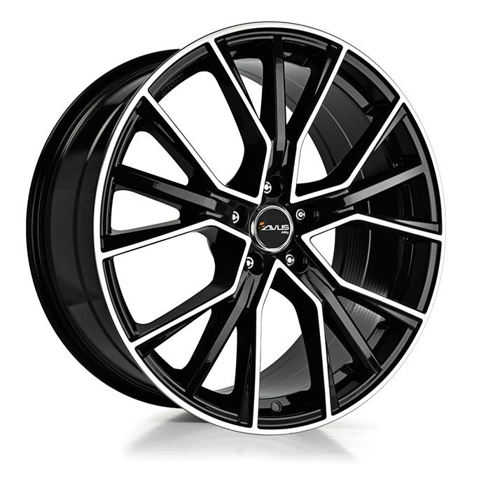 AVUS AF18 BLACK POLISHED 9x21 5/112 ET37 CB66.6