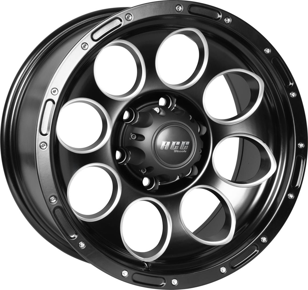 ACC MONSTER SATIN BLACK / MILLED SPOKES 9x17 6/139.7 ET-12 CB110.1