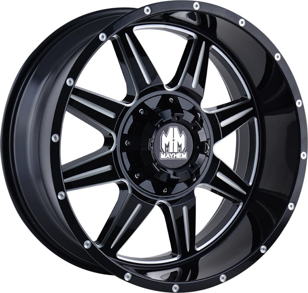 MAYHEM MONSTIR GLOSS BLACK / MILLED SPOKES 9x20 6/135-139.7 ET18 CB106