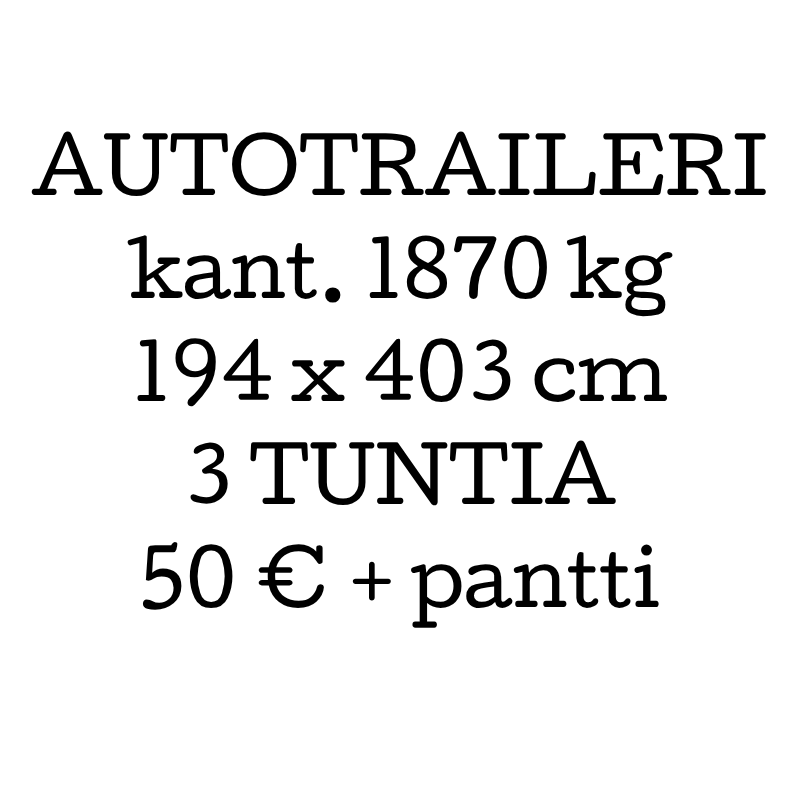 Vaunuvuokra AT2500 DLT-368 / 3 TUNTIA