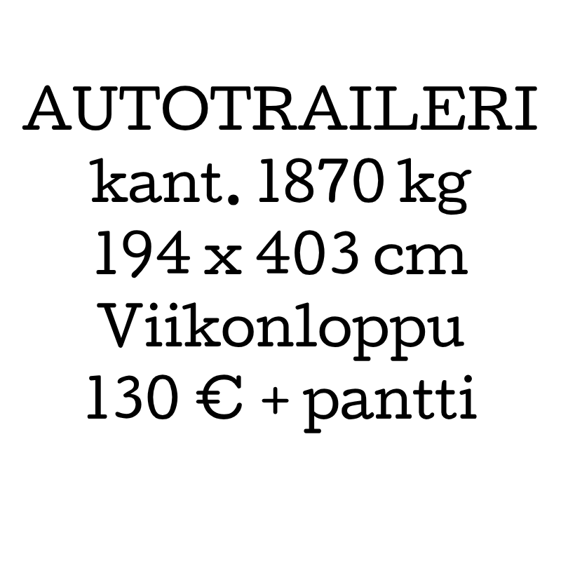 Vaunuvuokra AT2500 DLT-368 / VIIKONLOPPU
