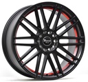 STATUSFÄLGAR B362 GLOSSBLACK RED STRIPE 8x18 5/108-112 ET38 CB73.1